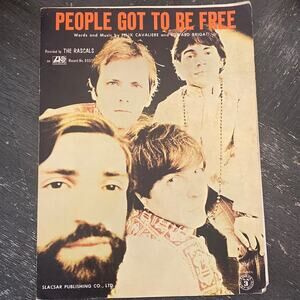 1968 The Rascals People Got to Be Free Song Sheet Music Slacsar Publishing 12"